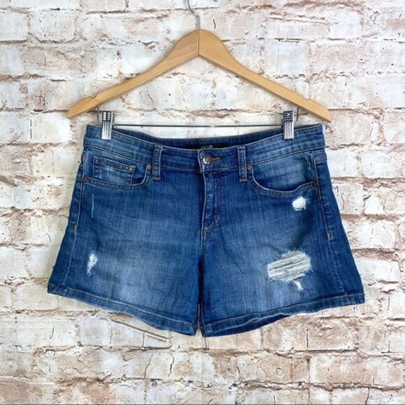 Joe’s Jeans Medium Wash Marylee Distressed Jean Shorts Size 28 - Picture 1 of 8